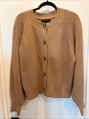 Banana Republic Tan Knit Button-Front Cardigan
